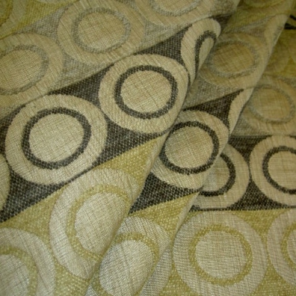 Chenille Accented Contemporary Geo Earth Fabric